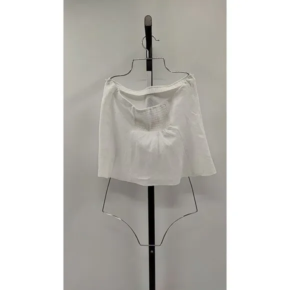 Quince 100% European Linen Strapless Top White Sleeved M - Picture 2 of 2